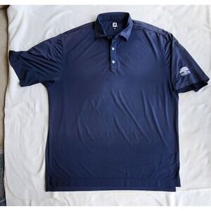 Footjoy Polo Shirt Men XXL Black Gray Performance Boca Woods Country Club Logo